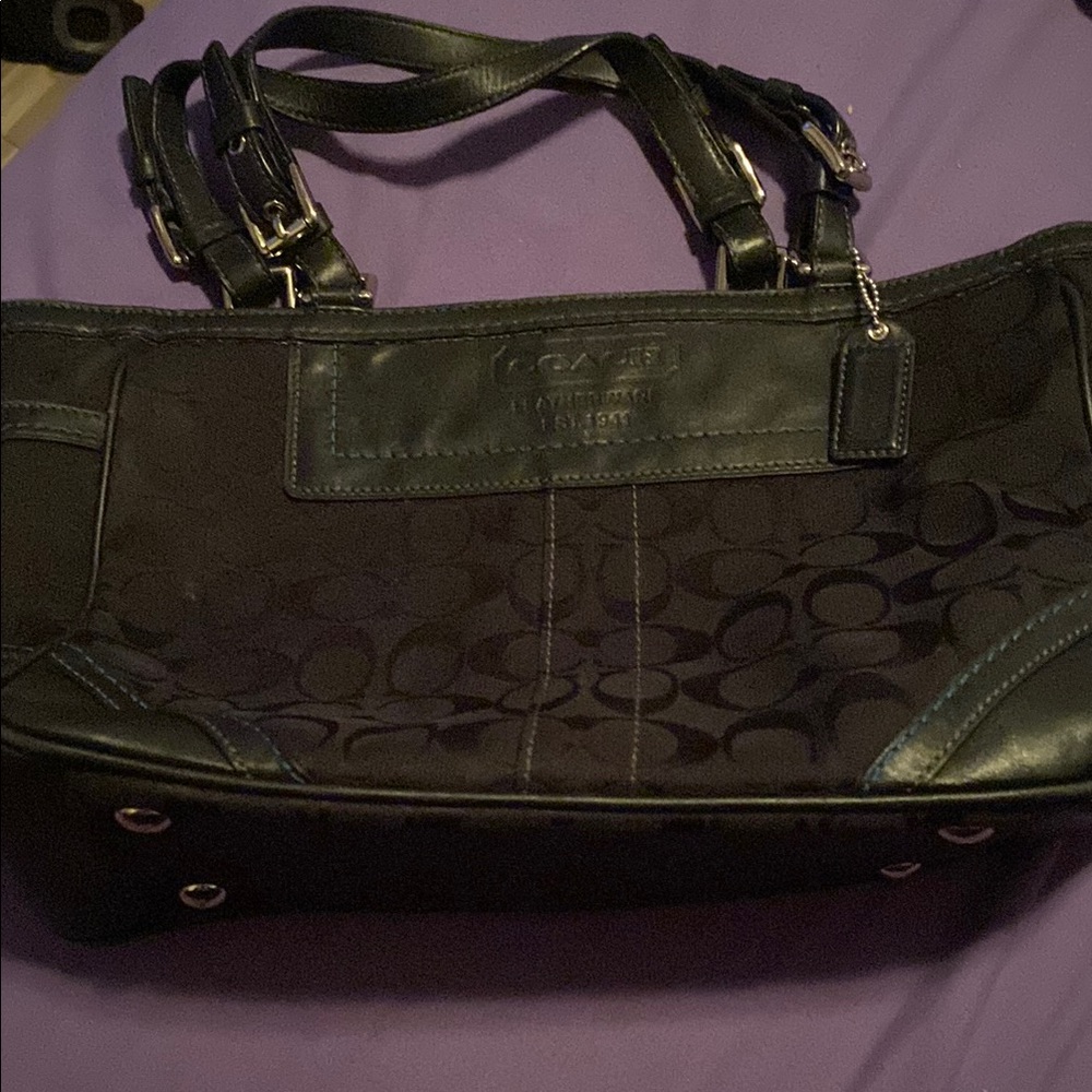 Coach Black Signature Tote Bag